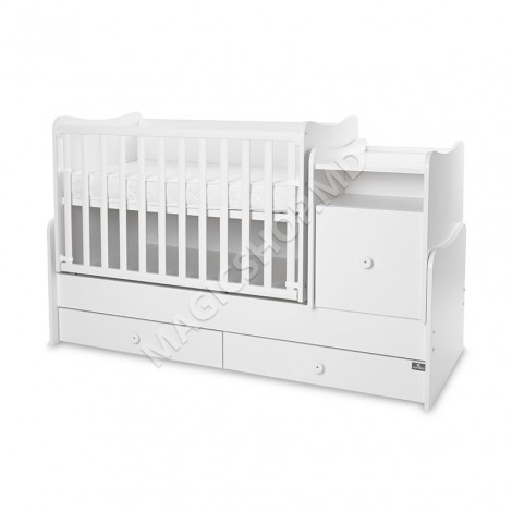Кроватка детская Lorelli TRIO PLUS 160x70 см White